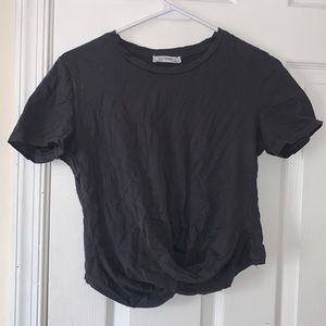 Gray cropped tee, size S